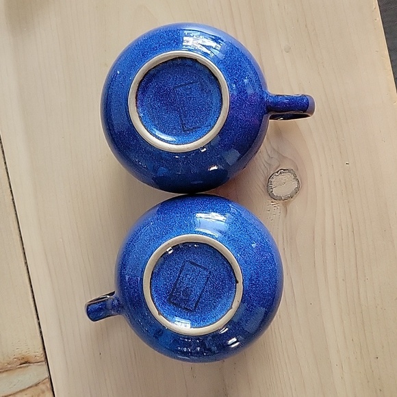 Denby England Boston Blue Mugs Tea Cups - Set of 2 - Picture 3 of 6